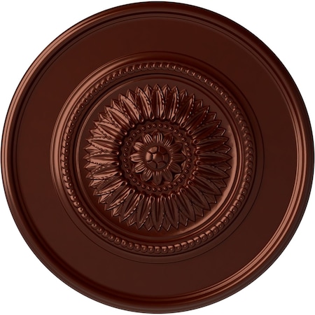 Ekena Millwork Large Floral Ceiling Medallion, Hand-Painted Antique Copper, 41 1/8"OD x 2 1/2"P CM41FLACS